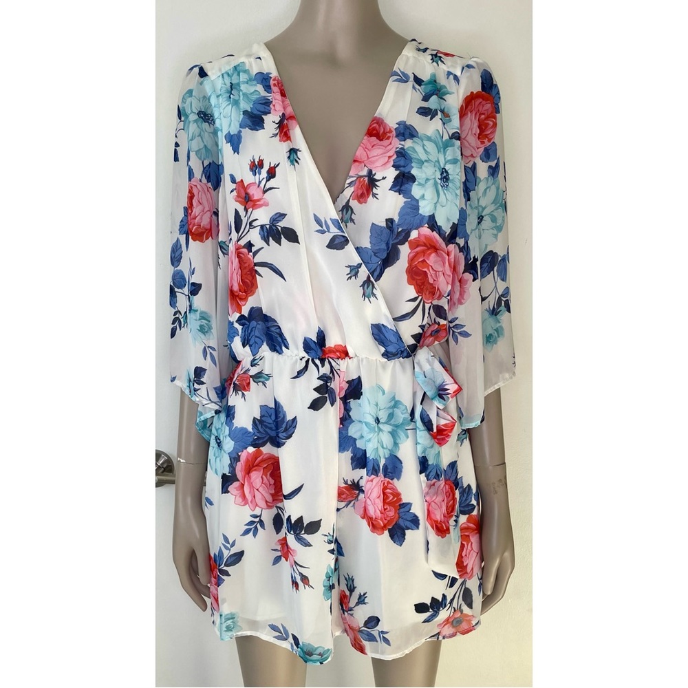 Bailey Blue White Floral Romper